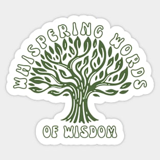 Words Of Wisdom | Back To Nature | Whispering Tree | 70s | Retro Sticker